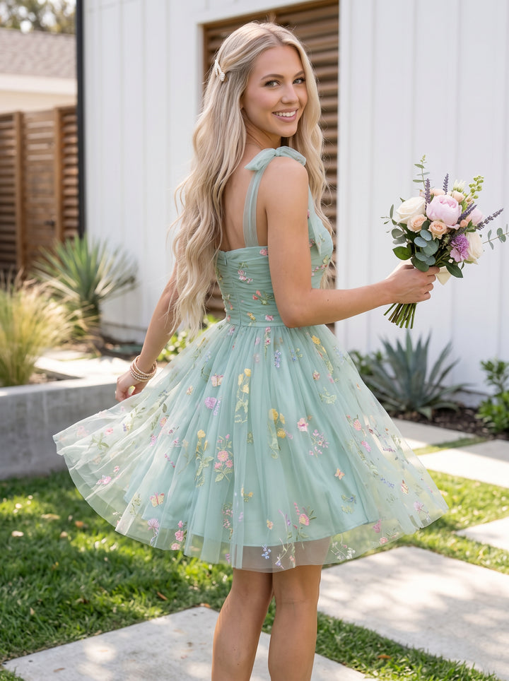 Sequin A Line Spaghetti Straps Ruched Elegant Homecoming Dresses