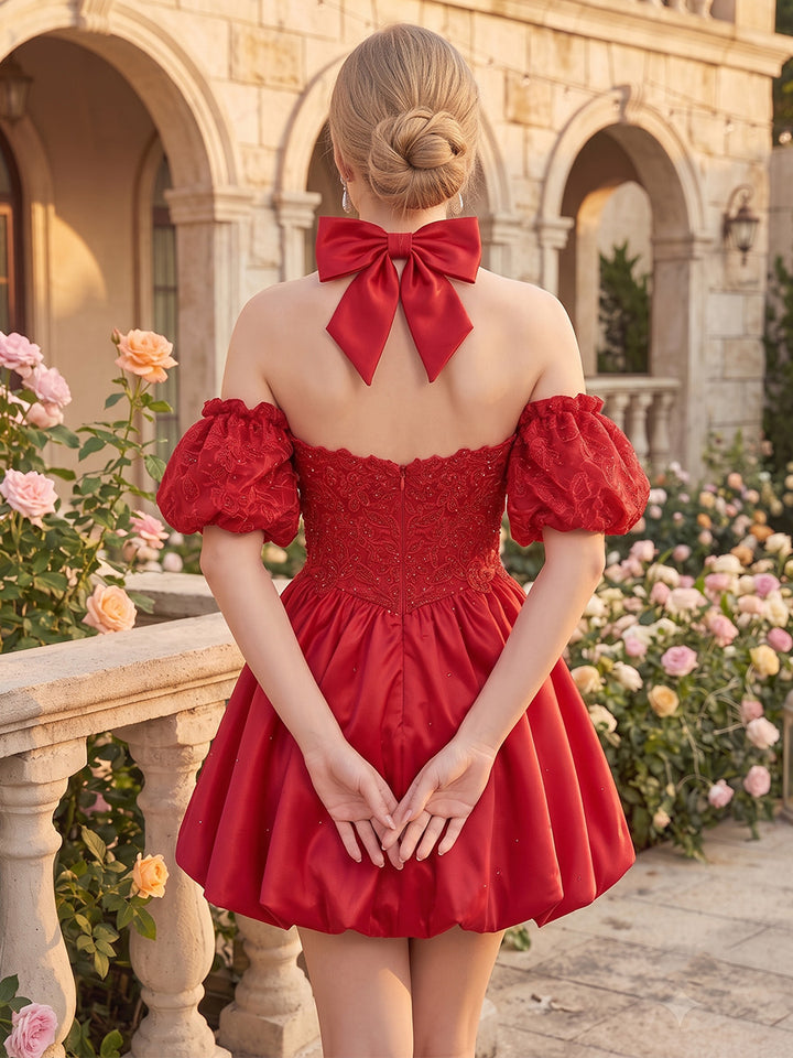 Lace Appliques A Line Off the Shoulder Lace Appliques Sequin Homecoming Dresses