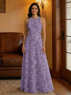 Tulle Scoop Neck Lace Appliques Mother of the Bride Dresses