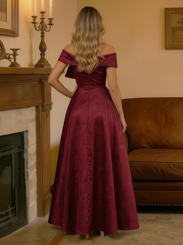 Satin Bow One Shoulder Corset Mother of the Bride Dresses