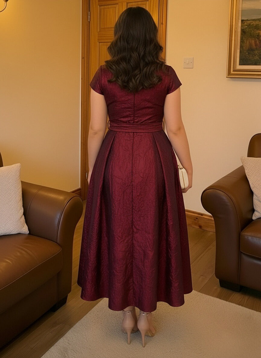 Jacquard V Neck Corset Mother of the Bride Dresses