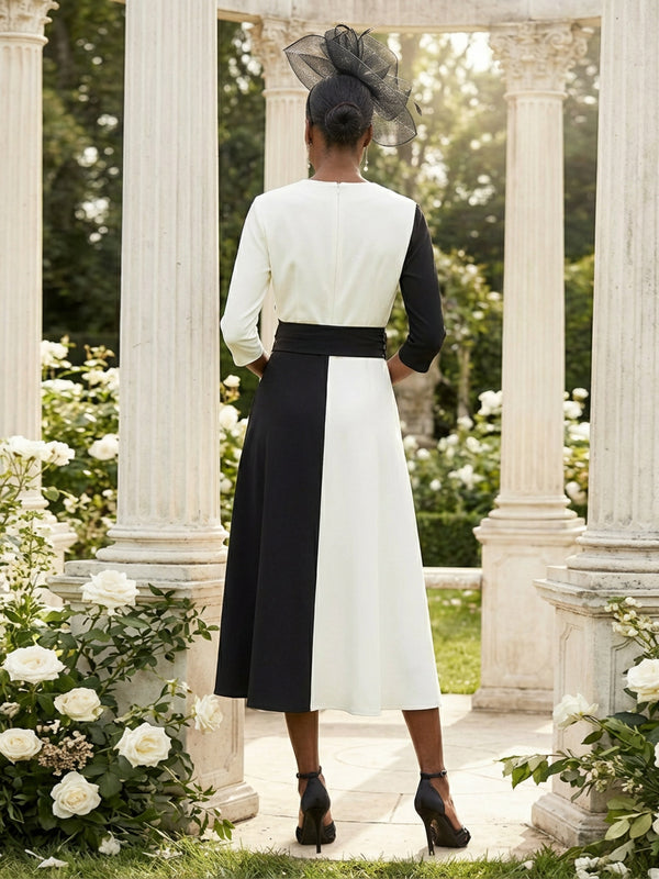 Mother of the Bride & Groom Dress Wedding Guest Gown A Line Corset Pleats V Neck Satin