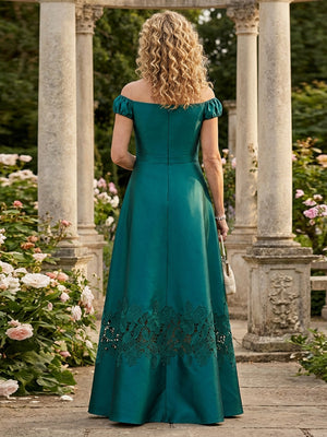 Mother of the Bride & Groom Dress Wedding Guest Gown A Line Corset Off the Shoulder Laces