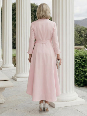 Mother of the Bride & Groom Dress A Line Corset Pleats V Neck Satin with Bow