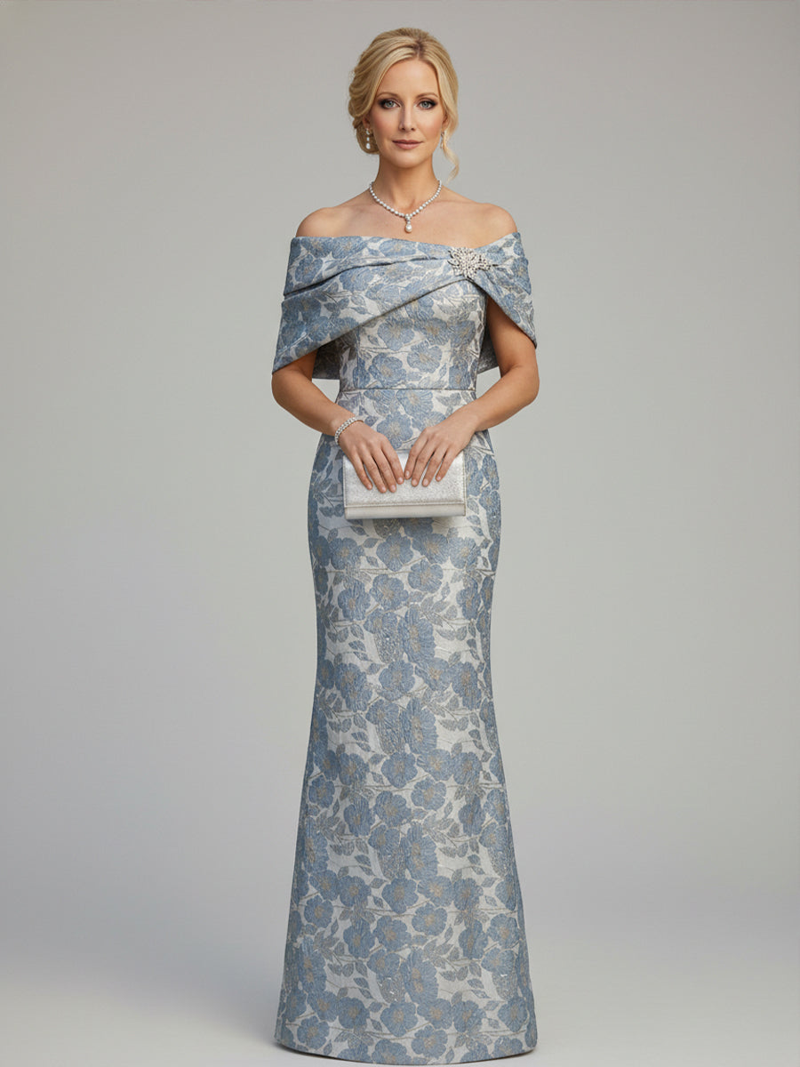 Mother of the Bride & Groom Dress Mermaid Corset Off the Shoulder Floral