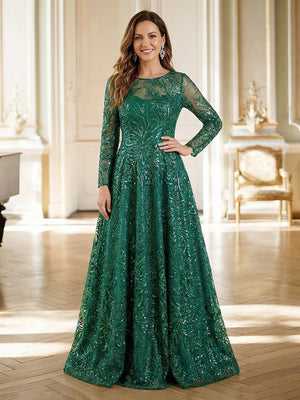 Mother of the Bride & Groom Dress Formal Gown A Line Corset Scoop Neck Laces