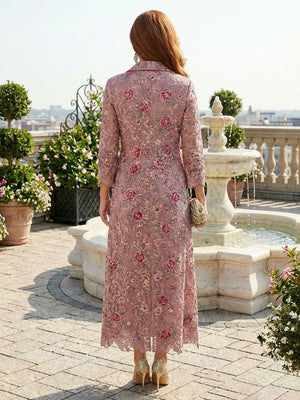A Line Mother of the Bride Dresses with Flower Embroidery