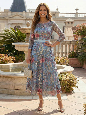 A Line Mother of the Bride Dresses with Flower Appliques