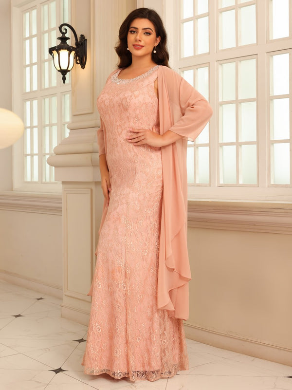 Laces Sheath Scoop Neck Mother of the Bride Dresses