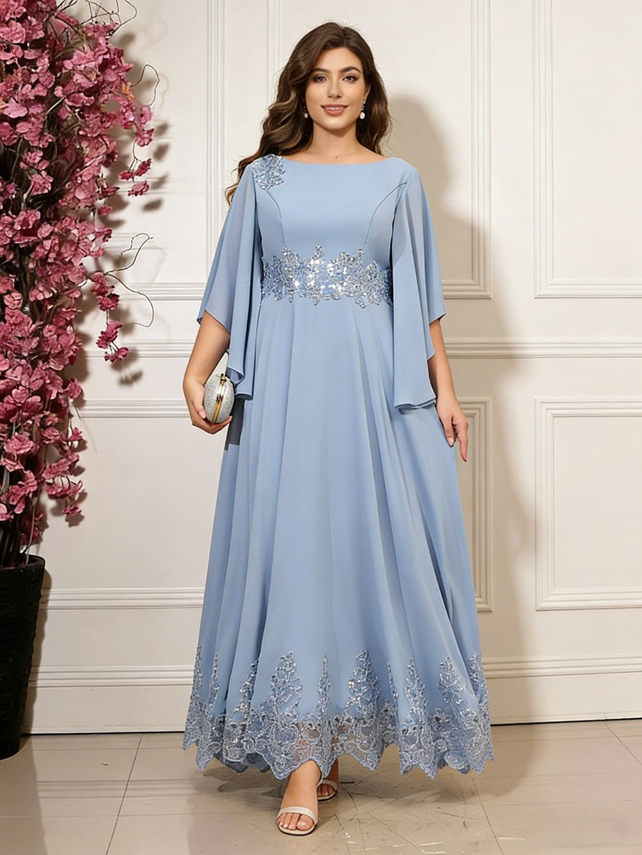 Chiffon A Line Scoop Neck Mother of the Bride Dresses