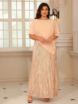 Sequin Sheath Scoop Neck Floor Length Mother of the Bride Dresses