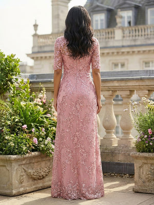 Tulle Beadings Sequin 3/4 Sleeves Mother of the Bride Dresses