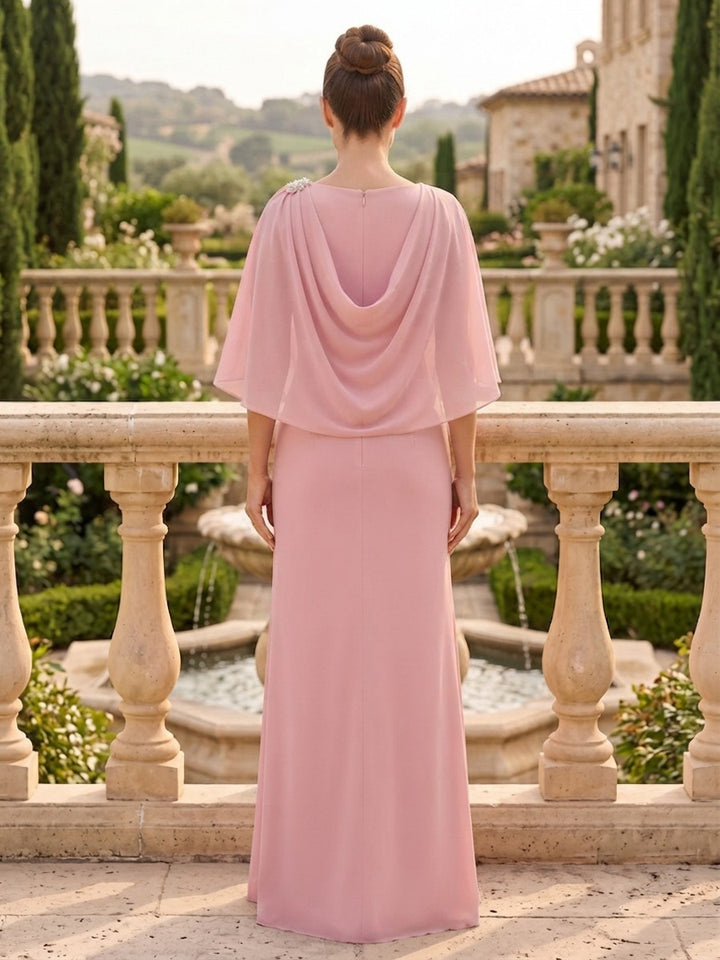 Chiffon A Line Round Neck Ruffles  Mother of the Bride Dresses