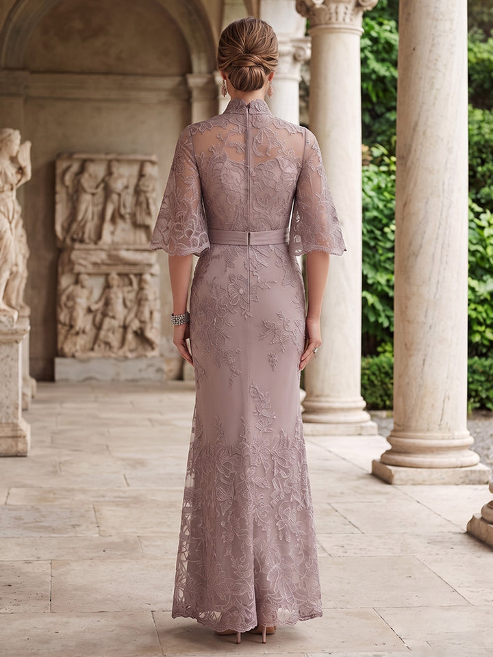 Laces Mermaid Stand Collar Lace  Mother of the Bride Dresses