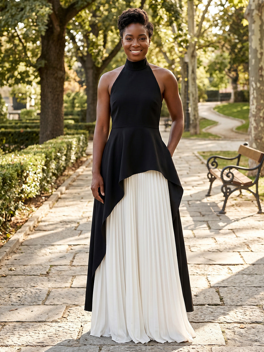 Satin A Line Scoop Neck Corset Formal Dresses