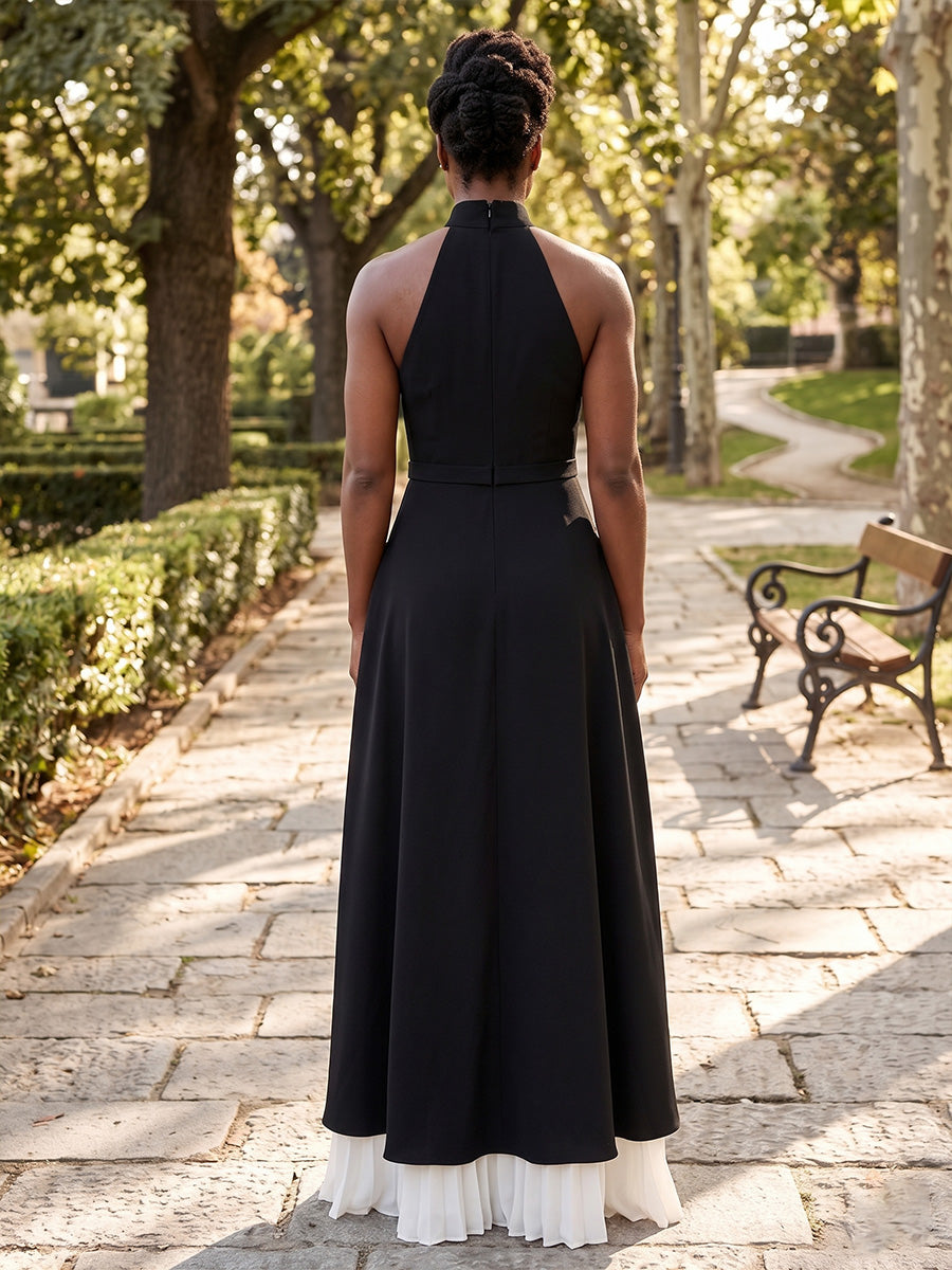 Satin A Line Scoop Neck Corset Formal Dresses