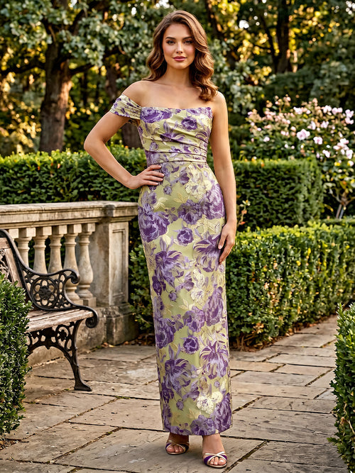 Jacquard Mermaid Off the Shoulder Corset Formal Dresses