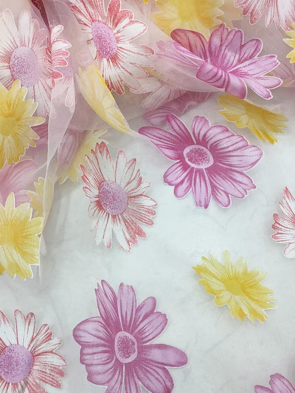 Chiffon A Line Off the Shoulder Floral Formal Dresses