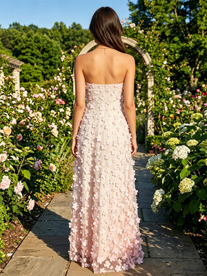 Tulle A Line Strapless Corset Formal Dresses