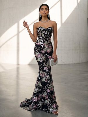 Tulle Mermaid Sweetheart Corset Evening Dresses