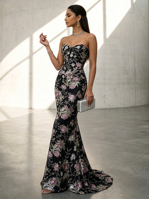 Tulle Mermaid Sweetheart Corset Evening Dresses