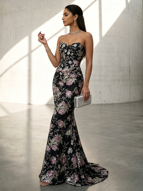 Tulle Mermaid Sweetheart Corset Evening Dresses