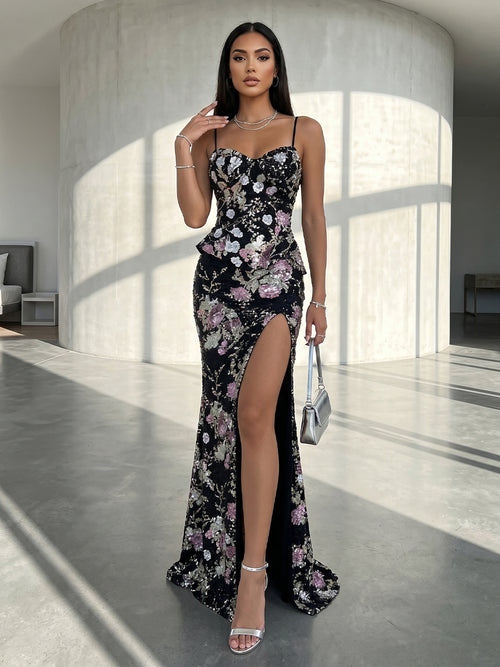 Tulle Mermaid Sweetheart Spaghetti Straps Evening Dresses