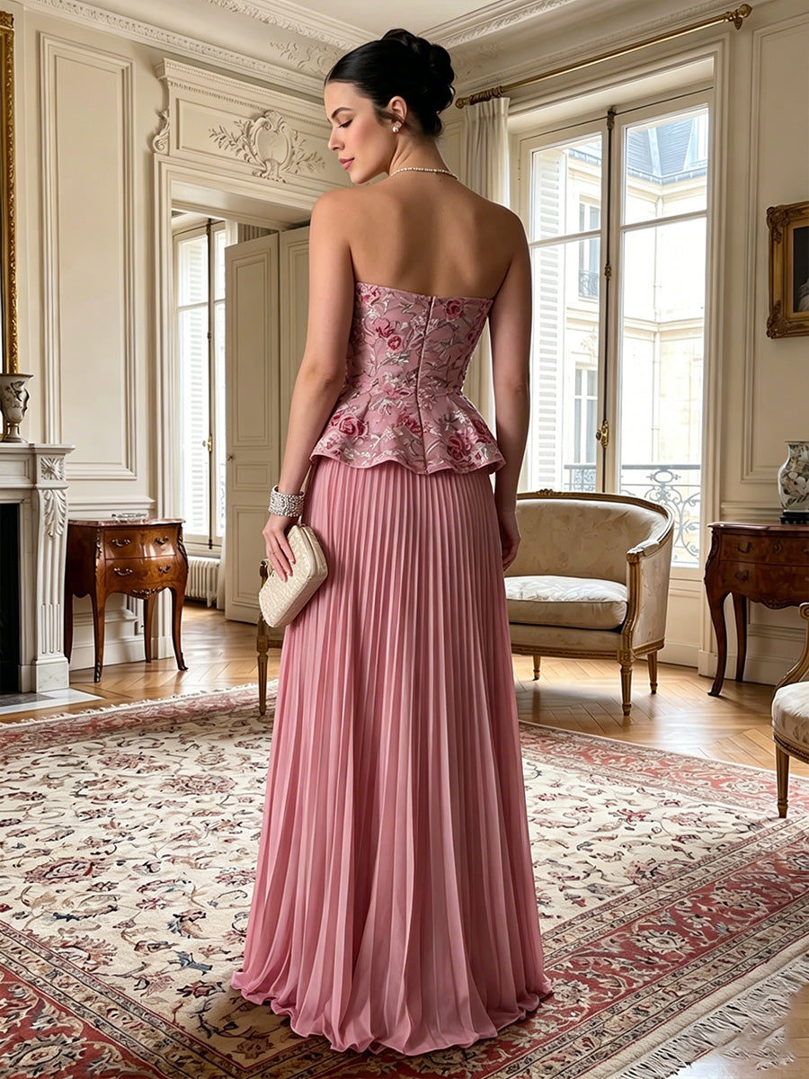 Satin A Line Sweetheart Pleats Formal Dresses