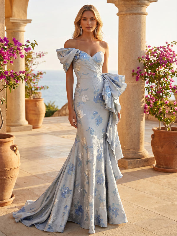 Chiffon Mermaid Sweetheart Ruffles Pleats Evening Dresses
