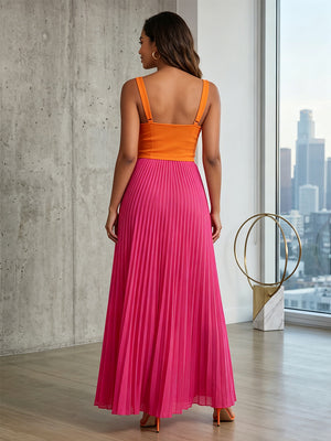 Chiffon A Line Sweetheart Pleats Corset Formal Dresses