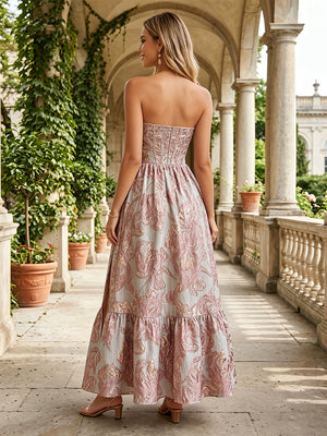 Jacquard A Line Jacquard Slit Front Slit Formal Dresses