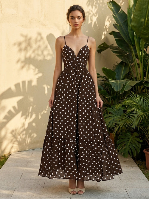 Chiffon A Line V Neck Spaghetti Straps Corset Formal Dresses