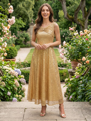 Sequin Mermaid V Neck Pleats Ruched Formal Dresses