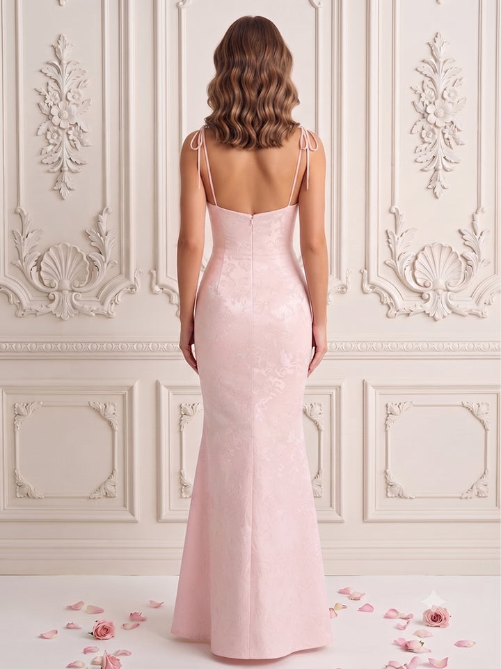 Jacquard Mermaid Spaghetti Straps Simple Formal Dresses