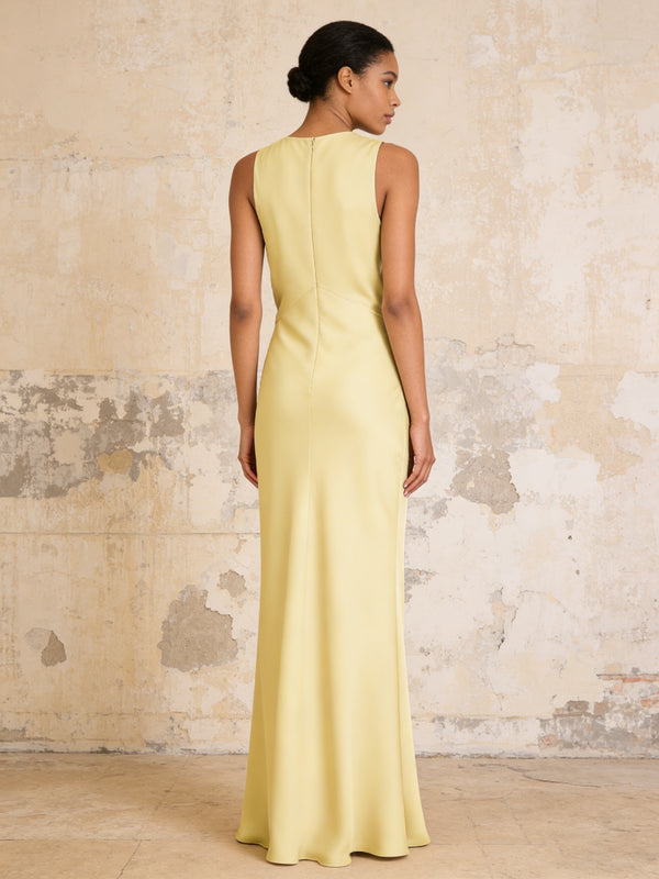 Satin Cowl Neck Mermaid Maxi Bridesmaid Dresses