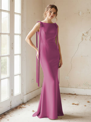 Strapless Satin Mermaid Bridesmaid Dresses for Women