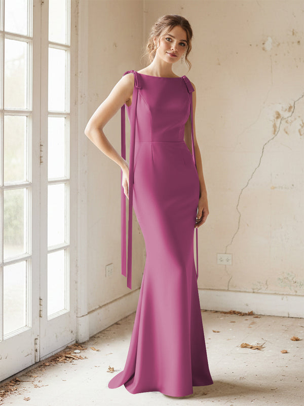 Strapless Satin Mermaid Bridesmaid Dresses for Women