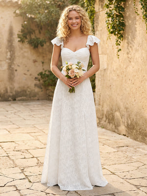 Lace Applique Sweetheart A Line Pleats Bridesmaid Dresses