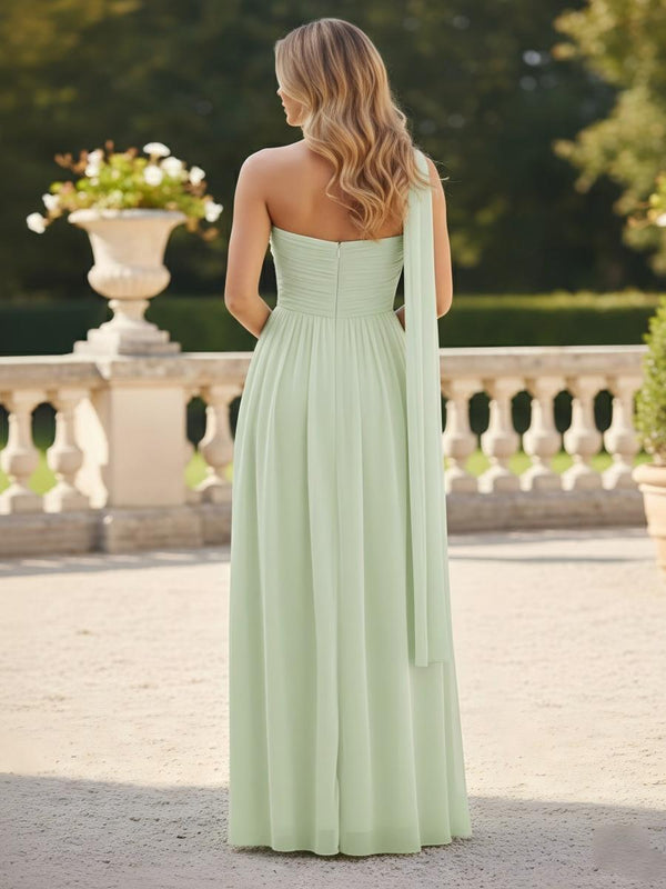 Chiffon Sweetheart Corset Wedding Guest Dresses with Scarf
