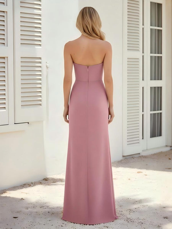 Satin Sweetheart Corset Bridesmaid Dresses with Bow