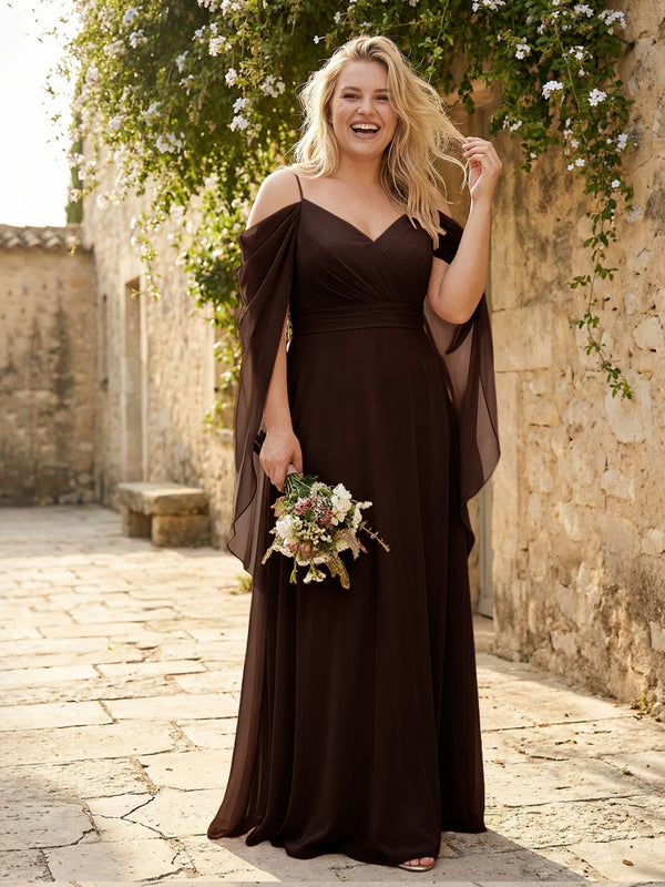 Spaghetti Straps V Neck Corset Ruffles Bridesmaid Dresses