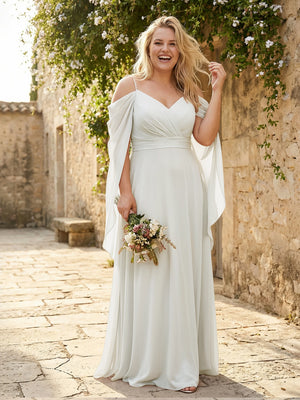 Spaghetti Straps V Neck Corset Ruffles Bridesmaid Dresses