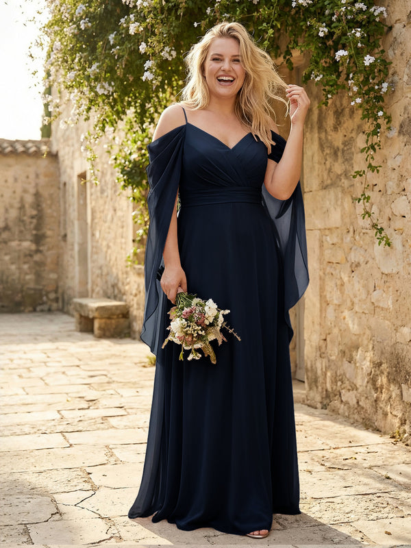 Spaghetti Straps V Neck Corset Ruffles Bridesmaid Dresses