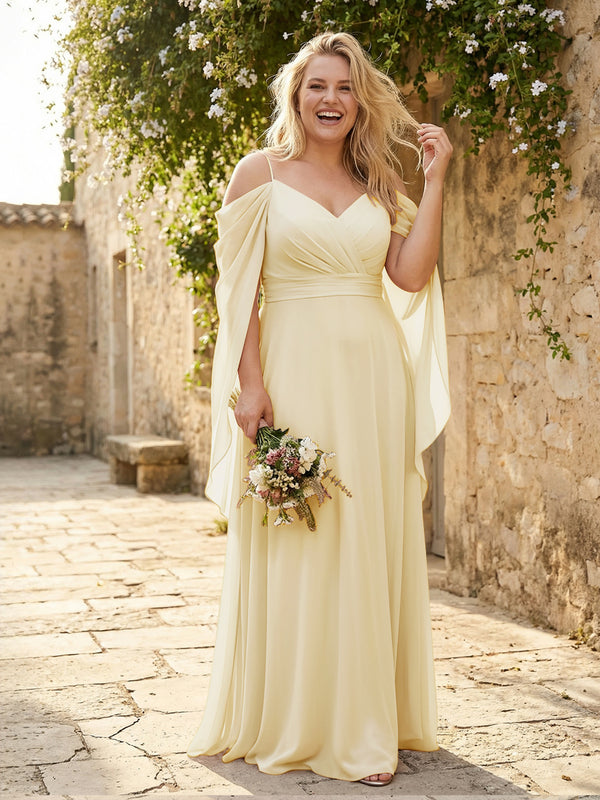 Spaghetti Straps V Neck Corset Ruffles Bridesmaid Dresses