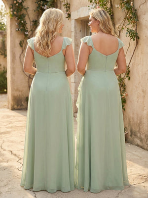 V Neck Sweetheart Chiffon Bridesmaid Dresses