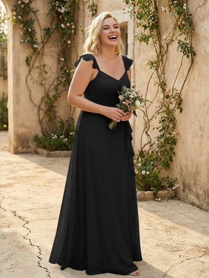 V Neck Sweetheart Chiffon Bridesmaid Dresses