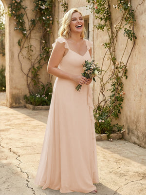V Neck Sweetheart Chiffon Bridesmaid Dresses