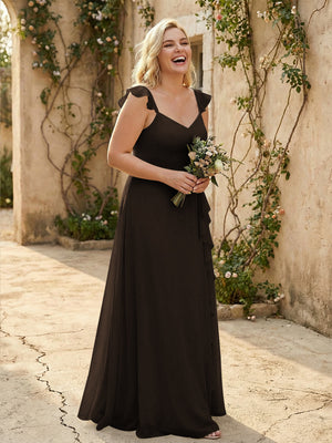 V Neck Sweetheart Chiffon Bridesmaid Dresses