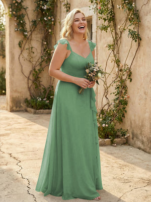 V Neck Sweetheart Chiffon Bridesmaid Dresses