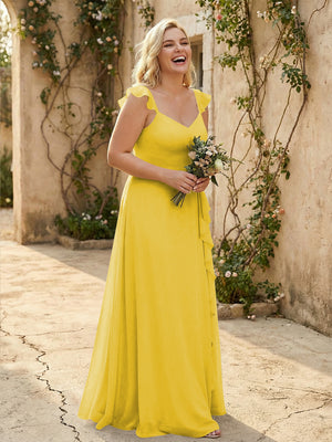 V Neck Sweetheart Chiffon Bridesmaid Dresses